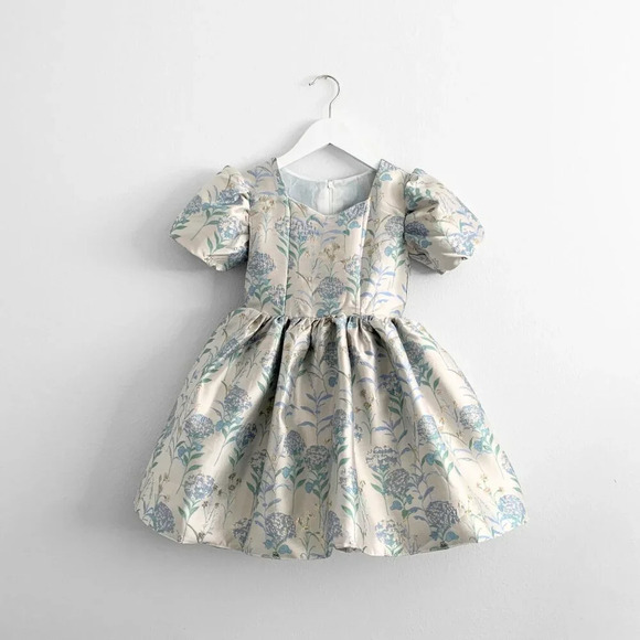 NWT Pretty Girls Fine Jacquard Celebration Dress Elegant Floral Dandelion 6Y - Picture 4 of 7